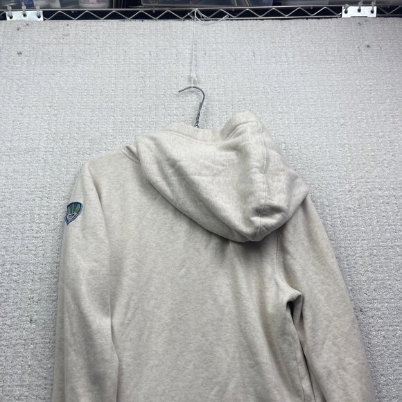 Y2K ROXY Full zip Hoodie Fleece Off-White / Green Skater Surf Beach Women Sz M - Picture 16 of 16